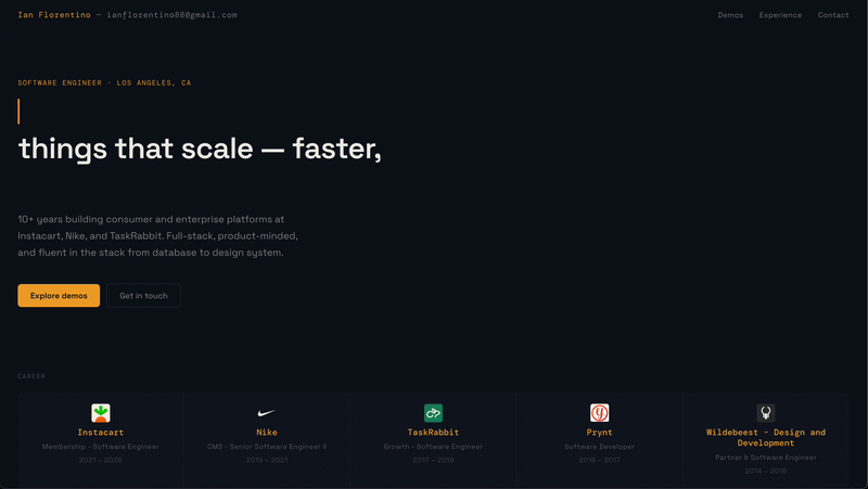 Portfolio site preview
